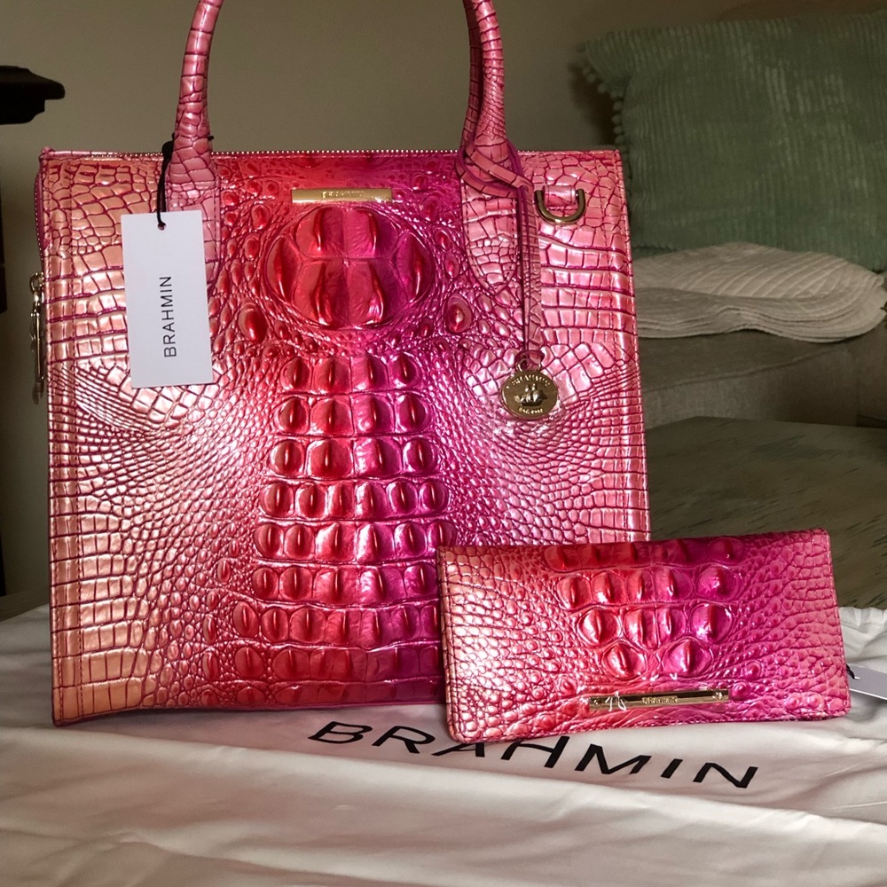 Brahmin Cupid Caroline Satchel with Matching Ady Wallet